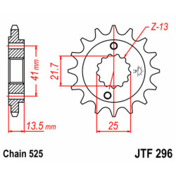 Pignon JT SPROCKETS 15 dents acier standard 296 - 525