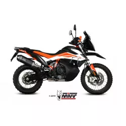 Silencieux MIVV Speed Edge inox brossé noir KTM 790 et 890 Adventure R 2021-2024, 790 et 890 SMT 2019-2024