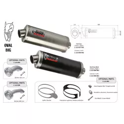 Silencieux universel MIVV Oval inox - côté gauche