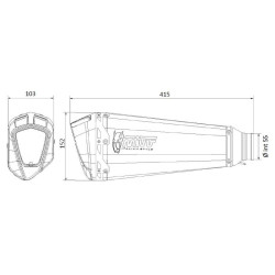 Silencieux MIVV universel Delta Race inox Côté droit