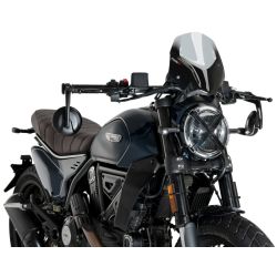 PKFNKJ Pare-Brise Et Déflecteurs Pour Ducati Scrambler 800 - Kit Protection Vent Gris