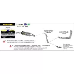 Silencieux 71719MK THUNDER ARROW Carbone, embout carbone,droit et gauche pour Yamaha YZF 1000 R1 2007-2008