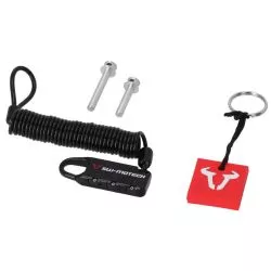 Kit antivol pour sacoches de réservoir PRO/ EVO SW-Motech. Goupille de sécurité et câble antivol