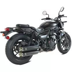 Silencieux d'échappement IXRACE Custom Black pour Kawasaki 500 Elimintor 2024 et +