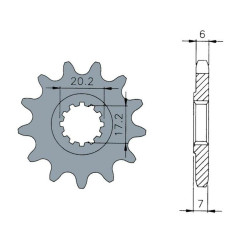 Pignon TECNIUM acier standard 1120 - 420 - 13 dents