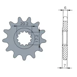 Pignon TECNIUM acier standard 1120 - 420 - 12 dents