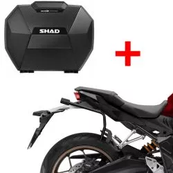 Pack valises Shad SH38X carbone + supports 3P pour Honda CB650R Néo Sport Café et CBR650R 2021 et +