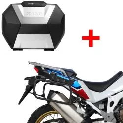 Pack valises Shad SH38X aluminium + supports 4P pour Honda CRF1000L Africa Twin Adventure Sports, CRF1100L Africa Twin / Adventu