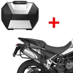 Pack valises Shad SH38X aluminium + supports 4P pour Triumph Tiger 850 Sport 21 et +, Tiger 900 / GT / RALLY 20 et +