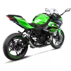 Échappement silencieux Slip-On LeoVince LV-10 inox BLACK EDITION pour Kawasaki Z400 2019 et +, Ninja 400 2018 et +
