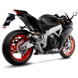Échappement silencieux Slip-On LeoVince LV-10 inox BLACK EDITION pour Aprilia 1100 Tuono V4 / Factory et RSV4 1000 RR 2019 et +