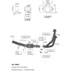 Tube collecteur racing 80041 pour échappement LeoVince et origine sur Honda CB750 2023 et +