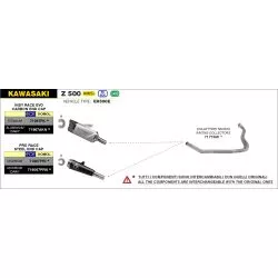 Silencieux INDY RACE EVO ARROW 71967PK Titane embout carbone - Kawasaki Z500 2024 et +