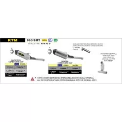Raccord central Racing ARROW 71719MIR KTM790 Adventure, 890 SMT, 890 Adventure R, Husqvarna Svartpilen 801, Norde