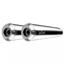 Échappement silencieux Slip-On LeoVince universel CLASSIC RACER Inox DROIT ET GAUCHE, Ø 50