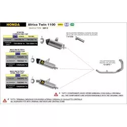Silencieux SONORA ARROW 72512SKN Titanium "Dark" noir embout carbone pour Honda CRF1100L Africa Twin 2024 et +