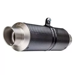 Échappement silencieux Slip-On LeoVince universel GP CORSA MATTE Racing Carbone mat, sortie pipette, Ø 54
