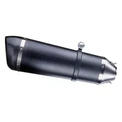 Échappement silencieux Slip-On LeoVince universel FACTORY S Racing carbone, Ø 54