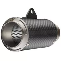 Échappement silencieux Slip-On LeoVince universel LV CORSA CARBONE Racing Carbone DROIT, Ø 65 