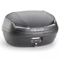 Top Case MONOLOCK GIVI E455 SIMPLY IV TECH 45 litres noir, catadioptres fumés avec platine et kit fixation