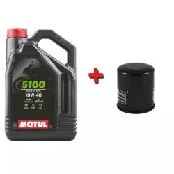 Pack vidange MOTUL - Huile 4T 5100 10W40 4L - Technosynthèse + filtre à huile