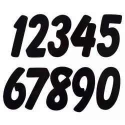Kit stickers Pyramid BRA0500 numéros racing 0 à 9 - 2D Noirs