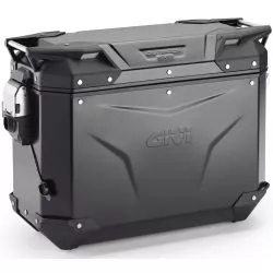 Valise latérale côté gauche GIVI MONOKEY Trekker OUTBACK EVO SMART BLACK LINE, aluminium, 37 litres, sans serrure