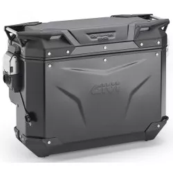 Valise latérale DROITE GIVI MONOKEY Trekker OUTBACK EVO SMART Black Line, 33 litres, sans barillet, avec dégagement échappement