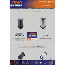 Filtre à air DNA + Couvercle STAGE 2 pour Royal Enfield 650 Interceptor et Continental GT 2018-2023