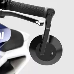 Rétroviseur RIZOMA ECCENTRICO noir en aluminium, esprit classique