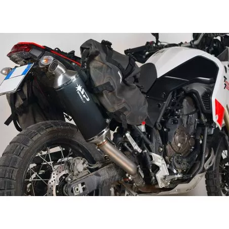 Silencieux Spark DAKAR finition Dark Style + raccord, position latérale haute homologué - Yamaha 700 Ténéré 2019-2021 