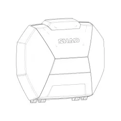 Couvercle complet D1B38TAMR avec insert aluminium pour Top-Case SHAD SH38