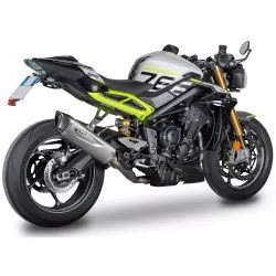 Demi-ligne racing Spark, silencieux FORCE Evo titane long + raccord titane - Triumph Street Triple 765 2019 et +