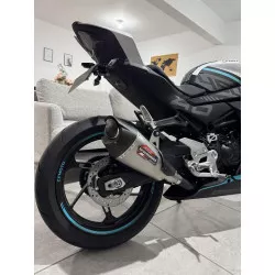 Silencieux slip-on YOSHIMURA AT2 Inox pour CF MOTO 450 NK 2024 et +, 450 SS 2023 et +