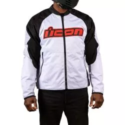 Blouson moto ICON Overlord3 Mesh Blanc