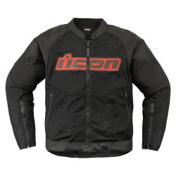 Blouson moto ICON Overlord3 Mesh Noir Rouge