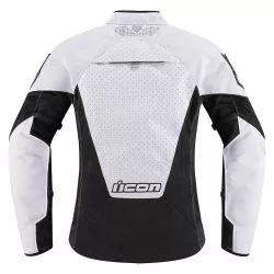 Blouson moto Femme ICON Mesh AF Blanc Noir