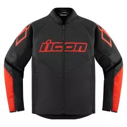 Blouson moto ICON Hooligan CE Noir Rouge