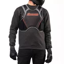 Plastron ICON Field Armor Softcore Dark Noir rouge