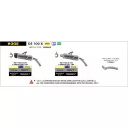 Raccord central Racing ARROW 71785MI non catalysé pour Voge DS 900X 2024