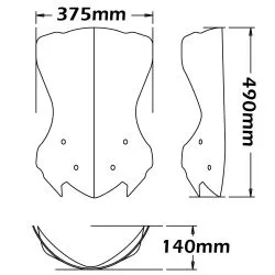 Pare-brise bas Isotta Honda NC700X 2012-2015, NC750 2014-2015