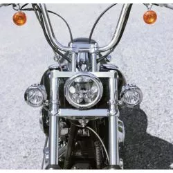 Support pour feux additionnels DENALI ou autre sur tubes de fourche Ø39-49mm chrome