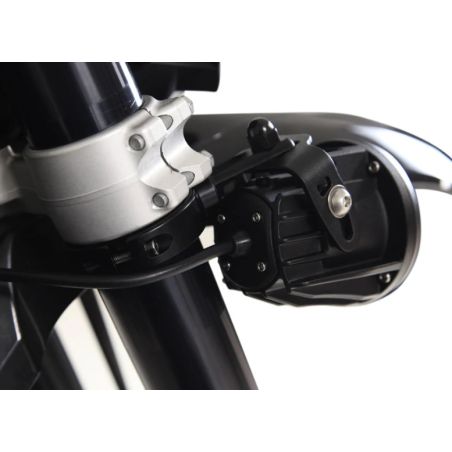 Support pour feux additionnels DENALI ou autre sur tubes de fourche inversée Ø50-60mm noir