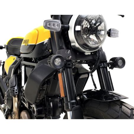 Support pour feux additionnels DENALI ou autre sur tubes de fourche inversée Ø50-60mm noir