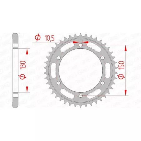 Couronne AFAM acier standard 12606 - 525