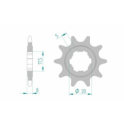 Pignon AFAM acier standard 94306 - 520
