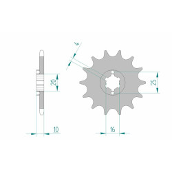 Pignon AFAM acier standard 64200 - 520