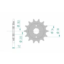 Pignon AFAM acier standard 20320 - 520