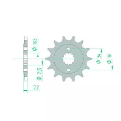 Pignon AFAM acier standard 20320 - 520