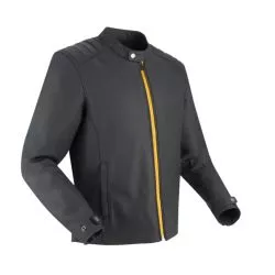 Blouson moto cuir SEGURA PHIL noir jaune